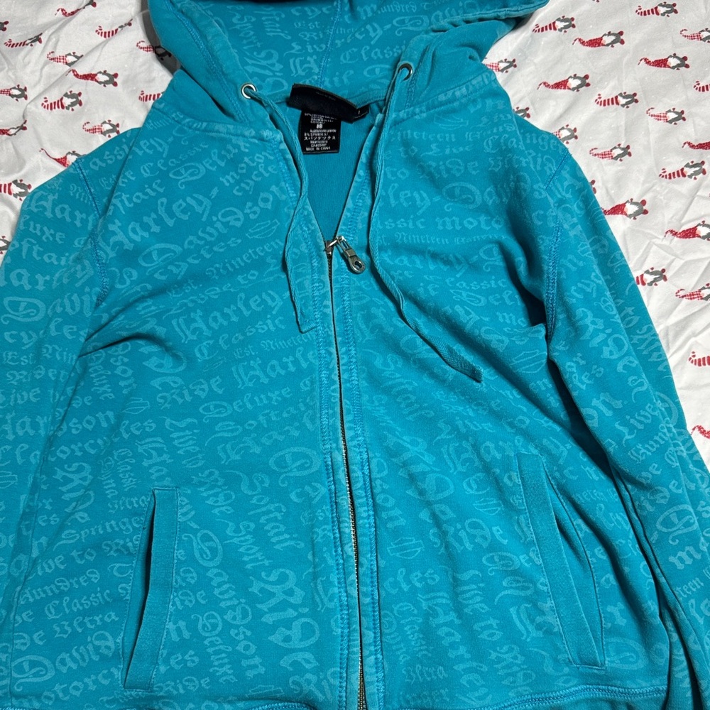 Harley-Davidson Turquoise Zip-Up Hoodie